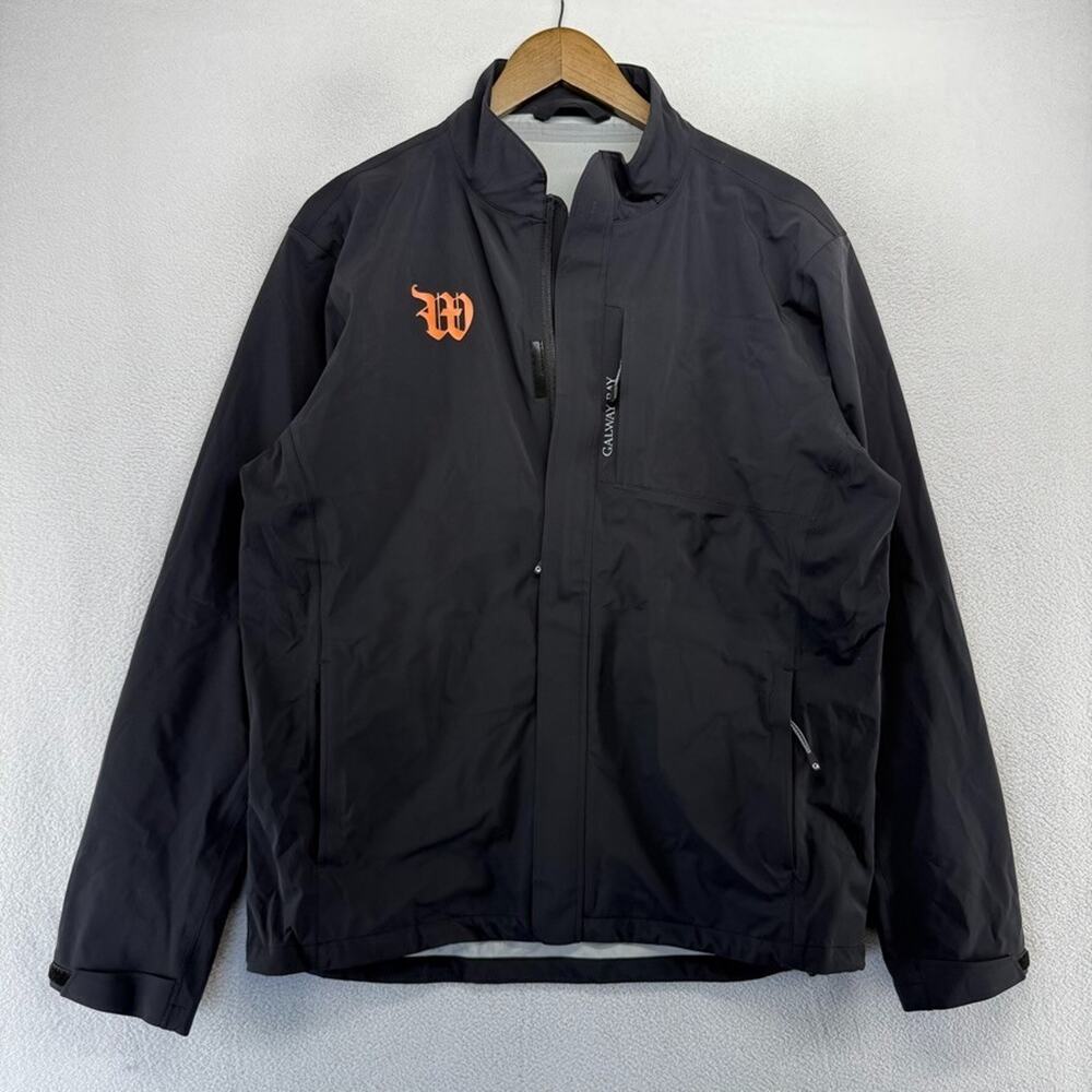 Galway Bay Golf Jacket Men's Medium Black Shell Rain Waterproof Breathable Tech